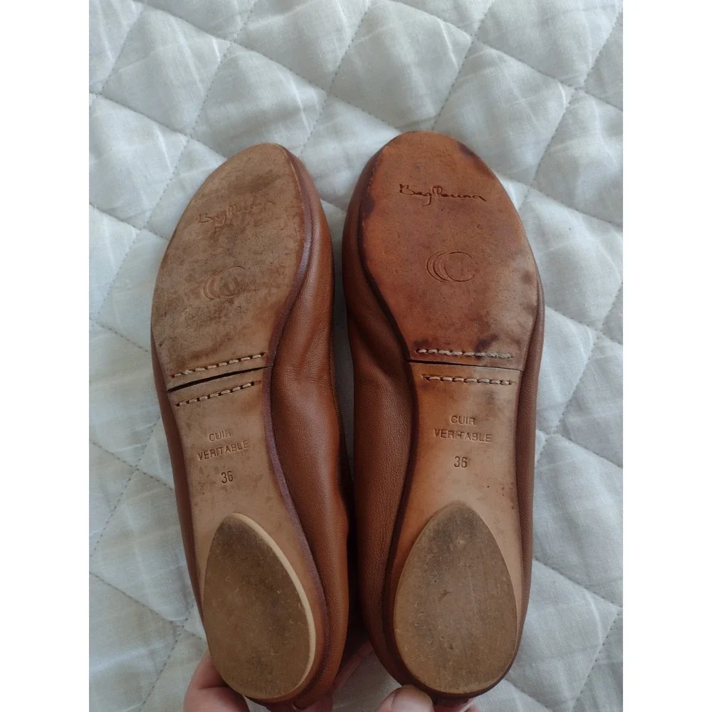 Bagllerina Travel Foldable Shoes BALLERINA Leather Ballet Flats Size 36 Paris